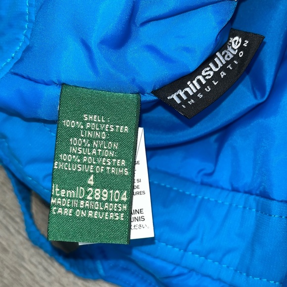 New L.L. Bean Snow Bibs Size 4 Bright Blue Like New - Picture 6 of 10